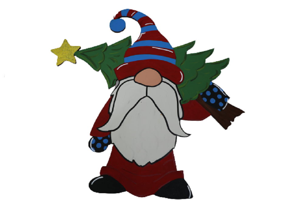 Design By Line Gnome MDF Cutout With Star Wand Silhouette - Unfinished For DIY