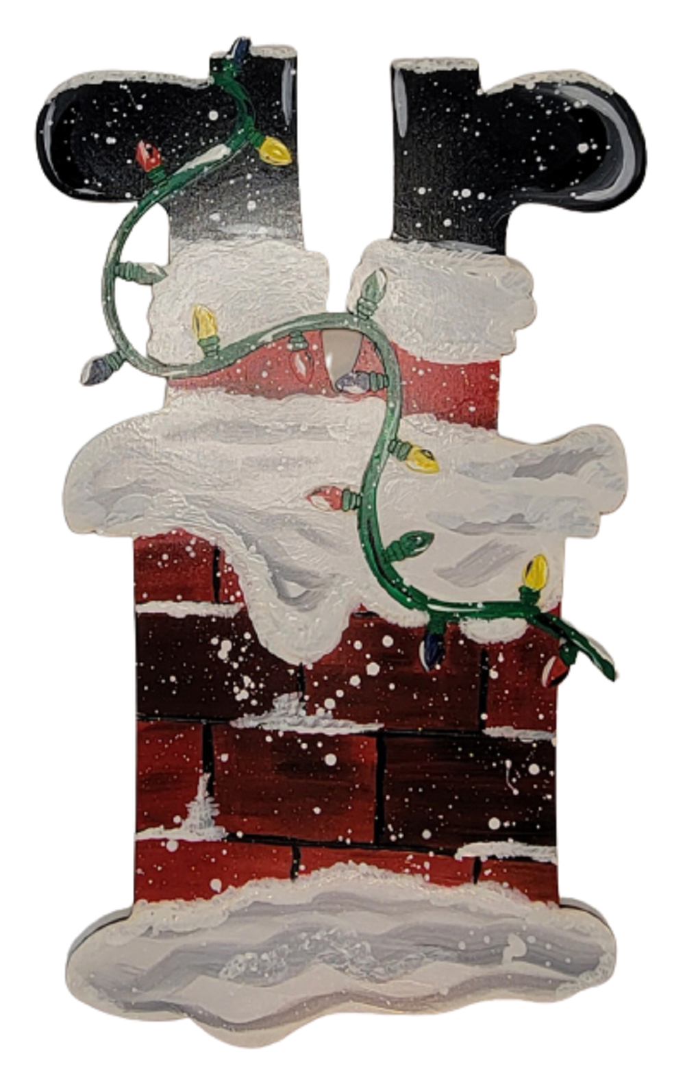 Design By Line Chimney MDF Cutout Santa Stuck In Chimney - Unfinished For DIY