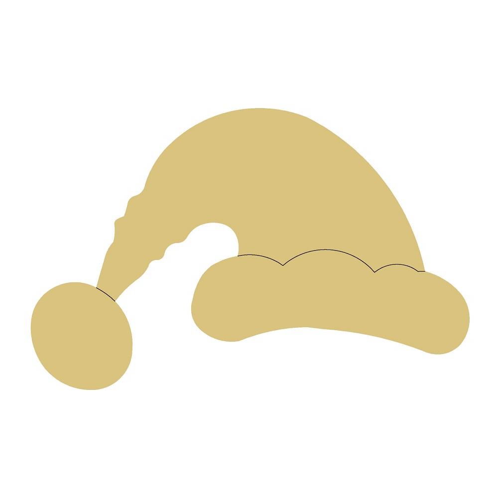 Design By Line Santa Hat MDF Cutout Santa Hat Silhouette - Unfinished For DIY