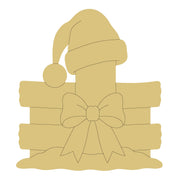 Design By Line Santa Hat Fence Post  MDF Cutout Silhouette - Unfinished For DIY