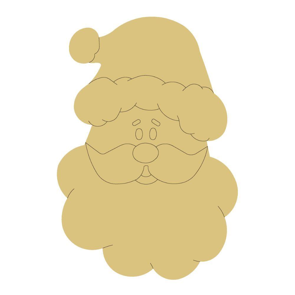 Design By Line Santa MDF Cutout Head Silhouette - Unfinished For DIY