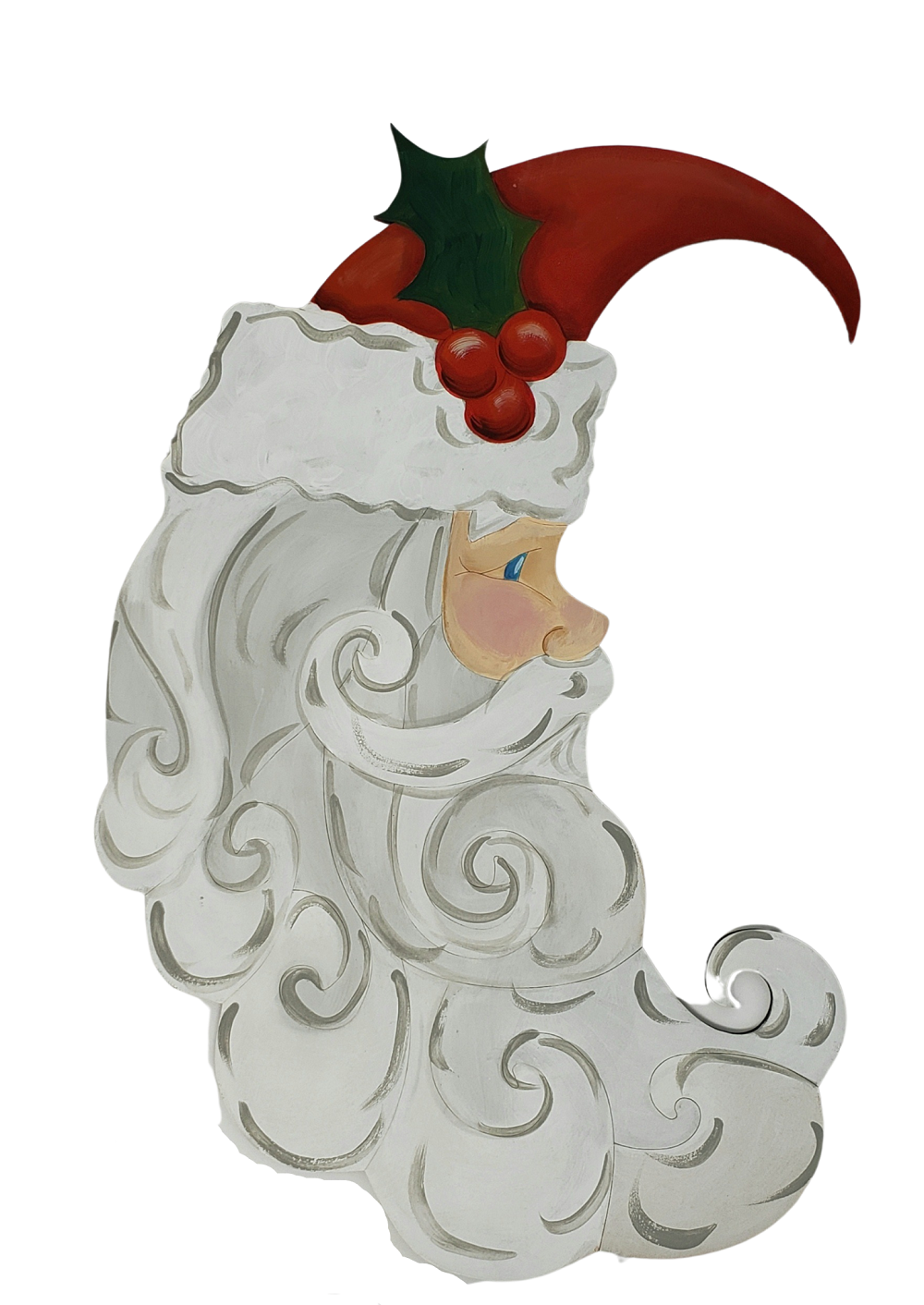 Basic Shape Santa Head MDF Cutout Santa Silhouette Style 5 - Unfinished For DIY