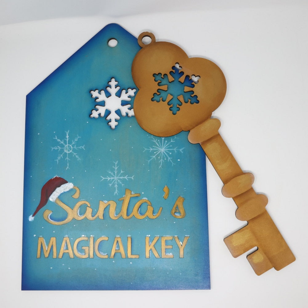 Design By Line Tag MDF Cutout Santa's Magical Key Style 2 - Unfinished For DIY