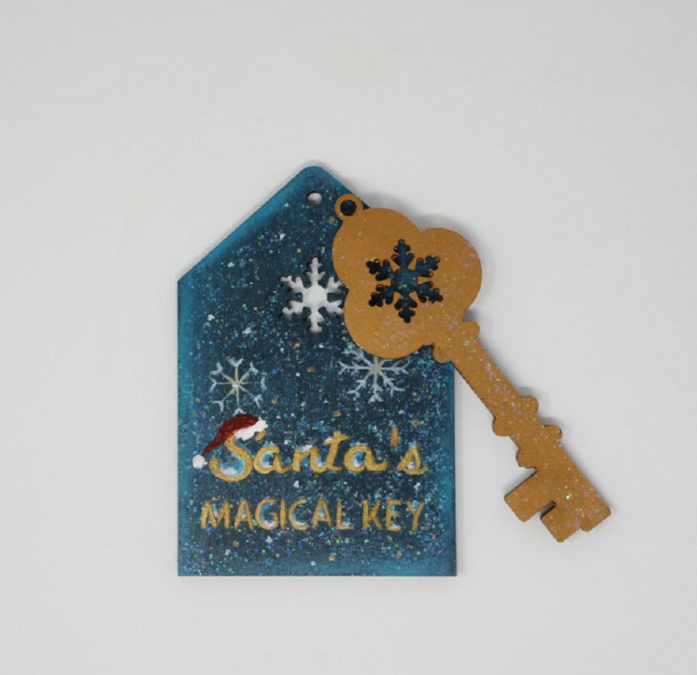 Design By Line Tag MDF Cutout Santa's Magical Key Style 2 - Unfinished For DIY