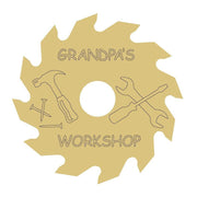 Design By Line Saw Blade MDF Cutout Grandpa's Workshop - Unfinished For DIY