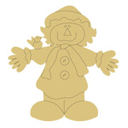 Design By Line Scarecrow MDF Cutout Silhouette With Bird - Unfinished For DIY