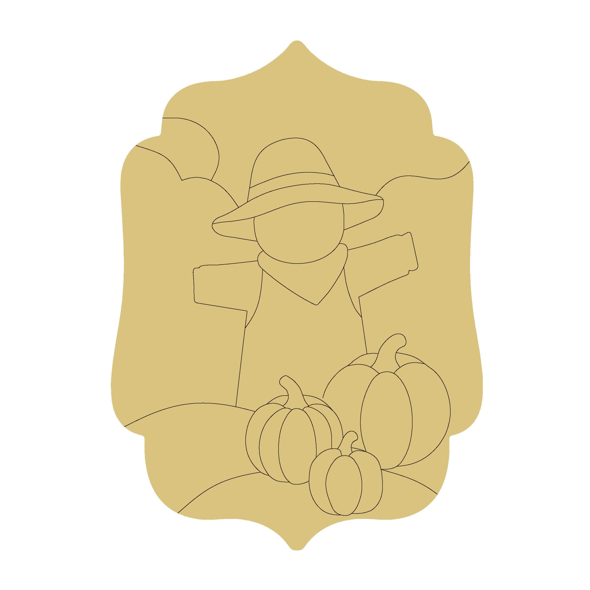Design By Line Scarecrow  MDF Cutout Silhouette - Unfinished For DIY