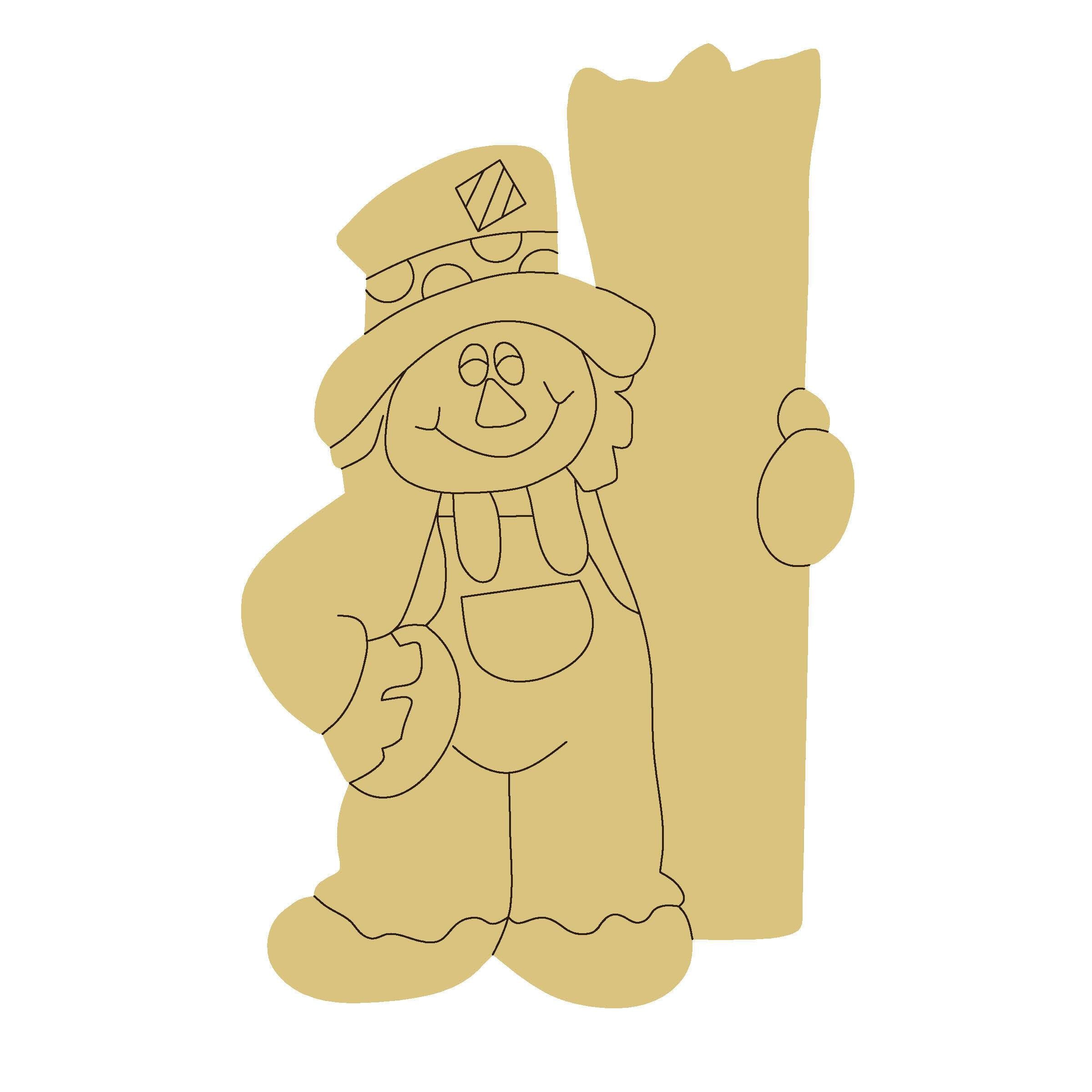 Design By Line MDF Cutout Autumn Scarecrow - Unfinished For DIY