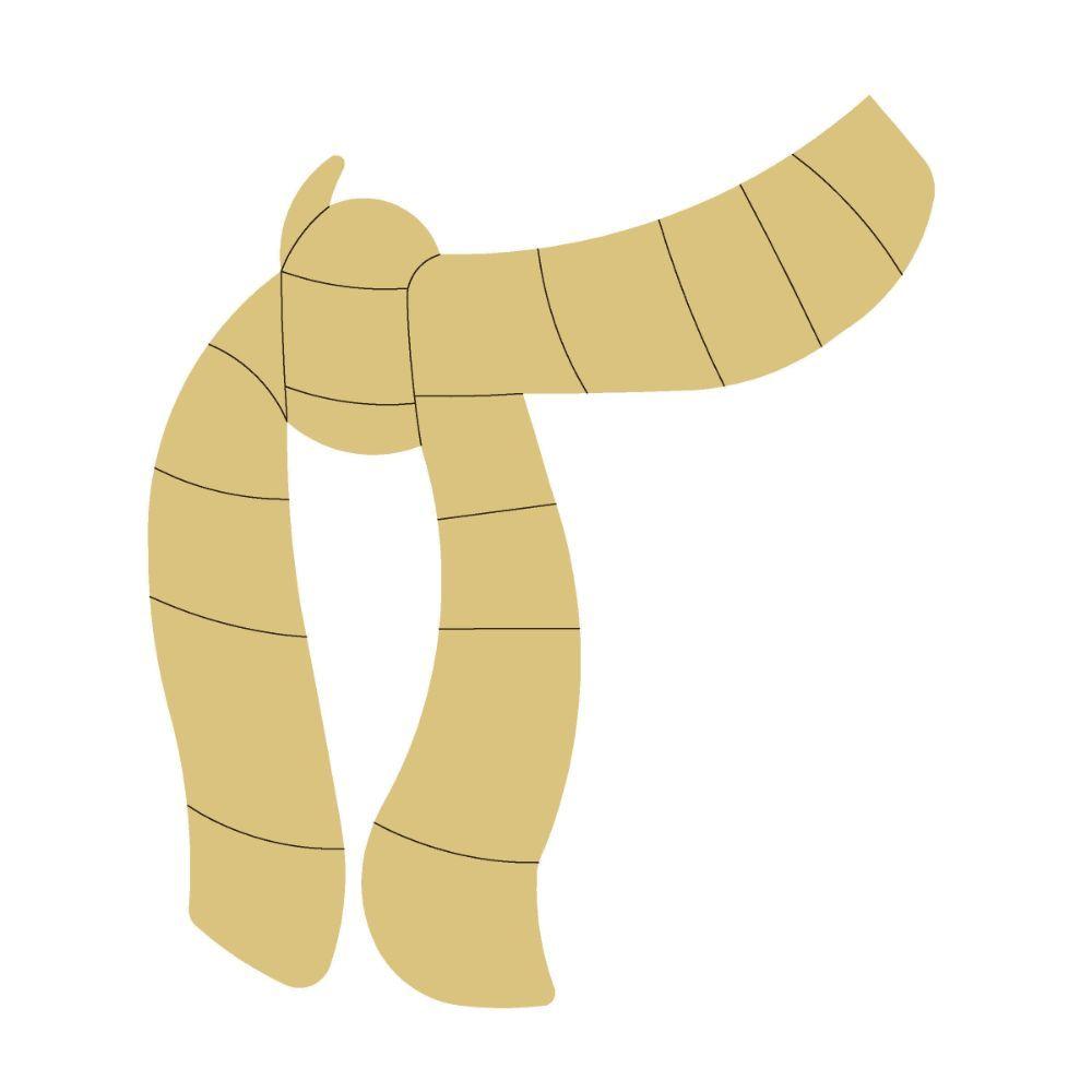 Design By Line Scarf MDF Cutout Striped Silhouette - Unfinished For DIY