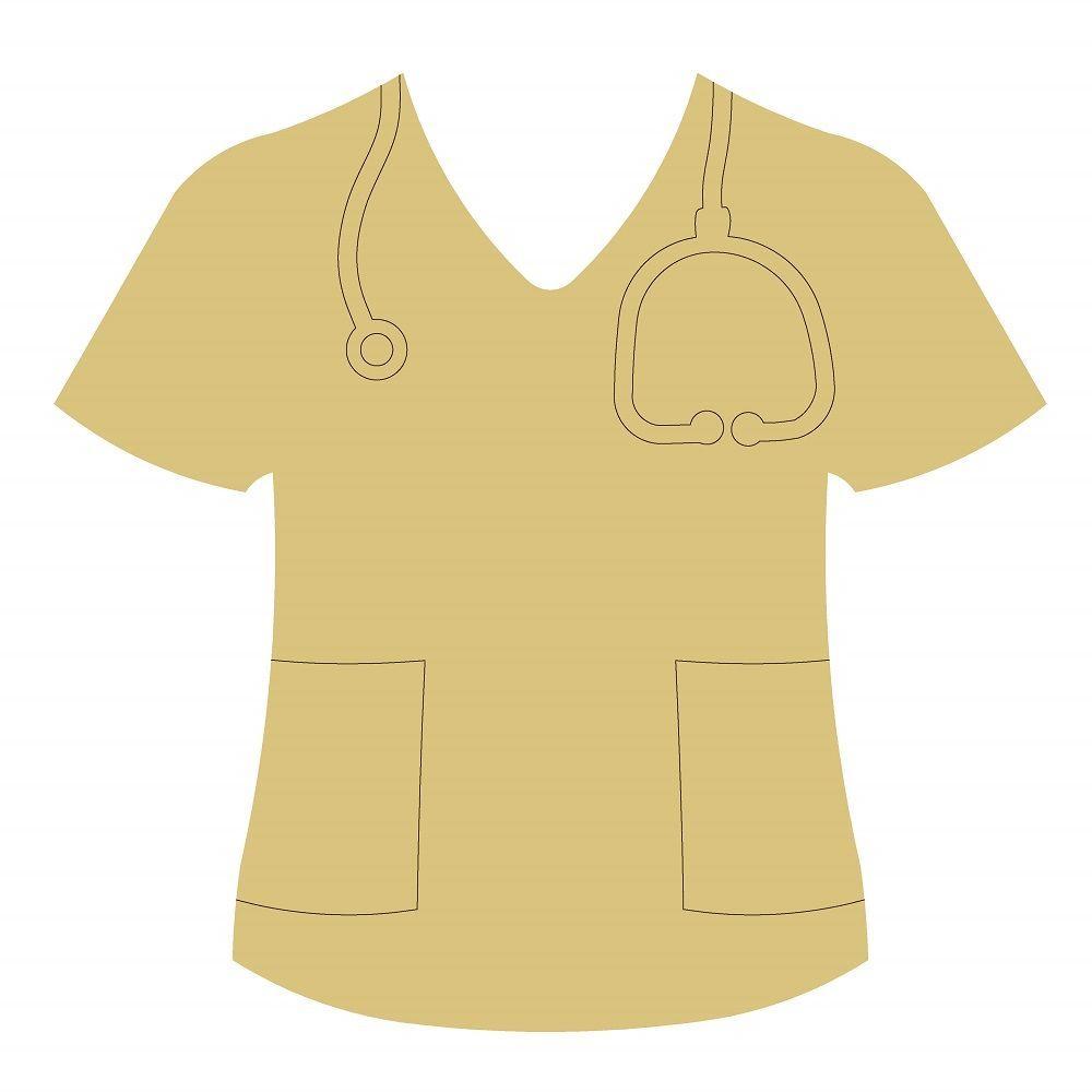 Design By Line Scrubs MDF Cutout Stethoscope Outline - Unfinished For DIY