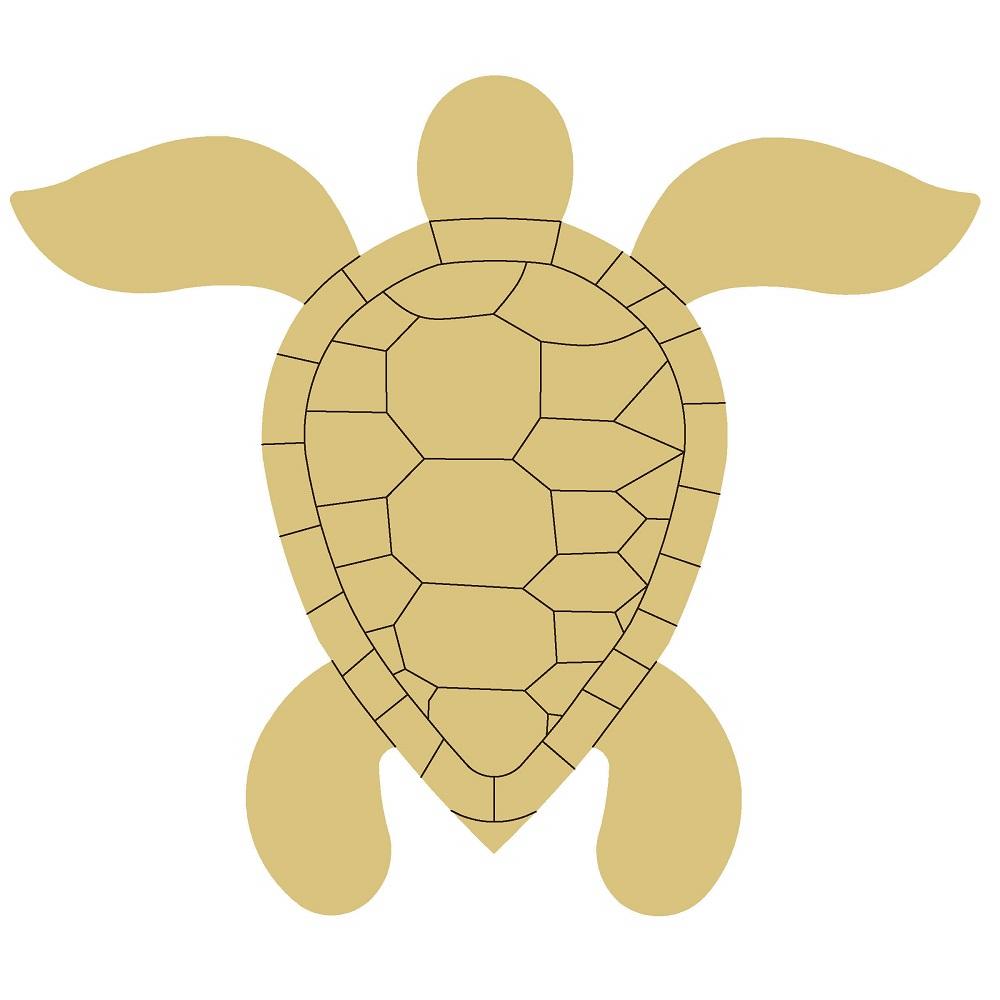 Design By Line Sea Turtle MDF Cutout Mosaic Shell - Unfinished For DIY