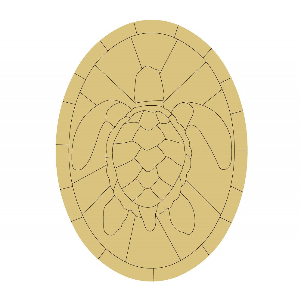 Design By Line Oval MDF Cutout Sea Turtle - Unfinished For DIY