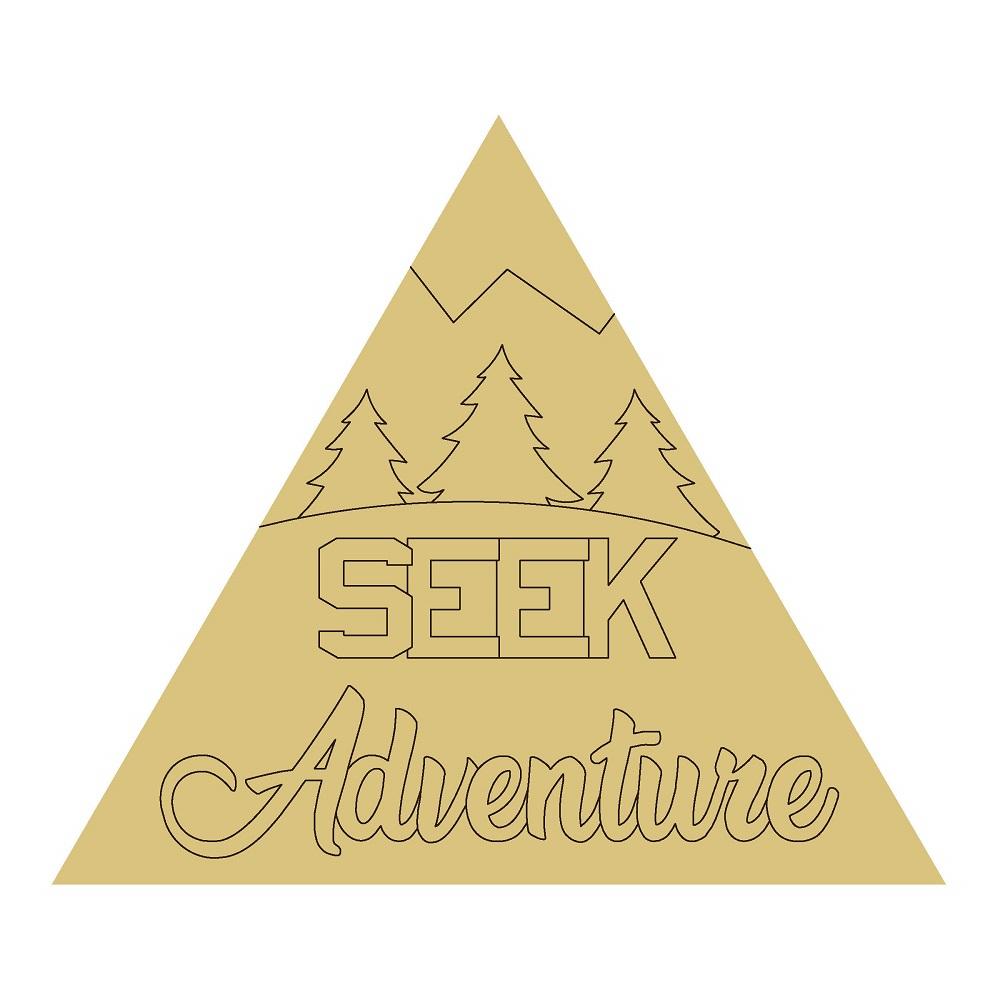 Design By Line Triangle MDF Cutout Seek Adventure Mountain Scene - Unfinished For DIY