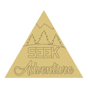 Design By Line Triangle MDF Cutout Seek Adventure Mountain Scene - Unfinished For DIY