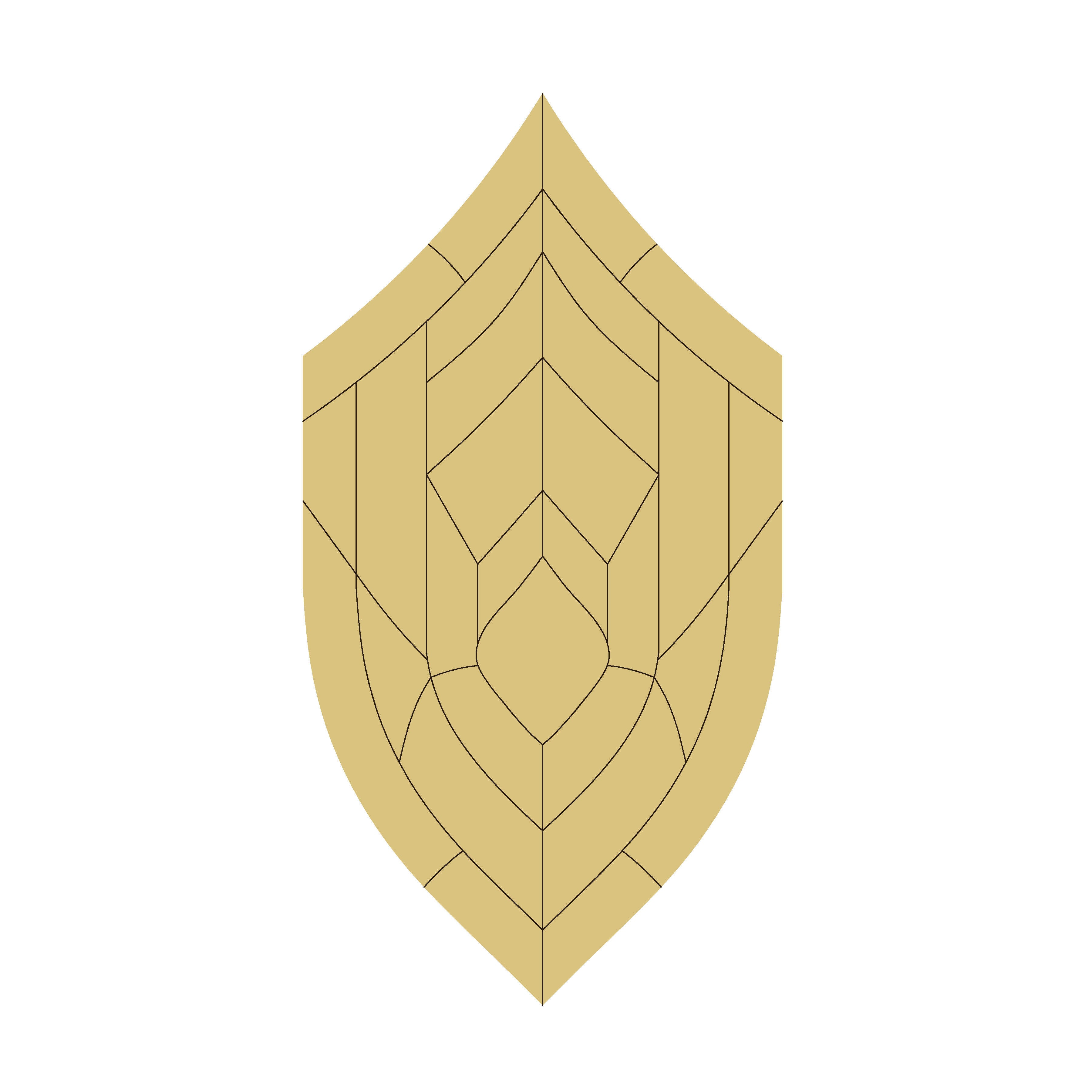 Design By Line Shield Unfinished Wood Cutout Style 7 Art 1