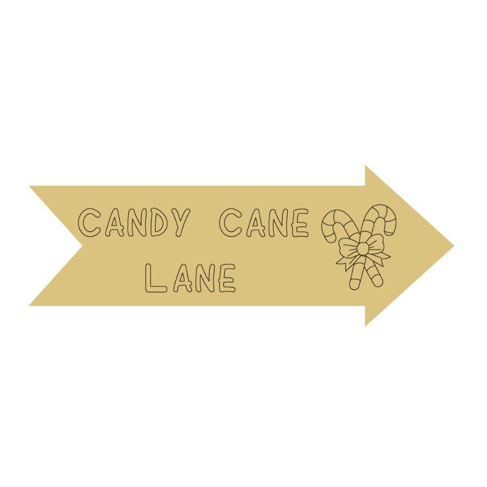Design By Line Arrow MDF Cutout Candy Cane Lane - Unfinished For DIY