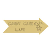 Design By Line Arrow MDF Cutout Candy Cane Lane - Unfinished For DIY