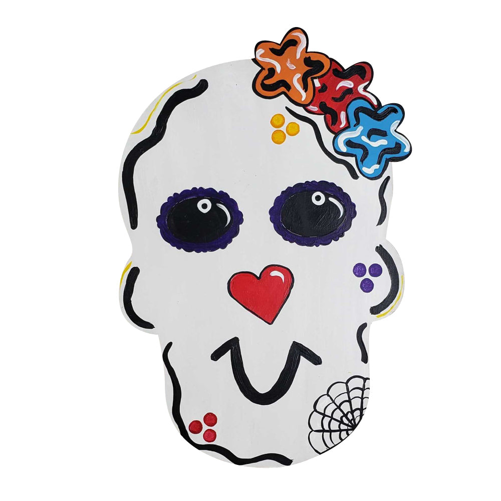 Basic Shape Skull MDF Cutout Halloween Decor Style 4 - Unfinished For DIY