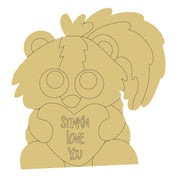 Design By Line Skunk Silhouette MDF Cutout Stinkin Love You Heart - Unfinished For DIY