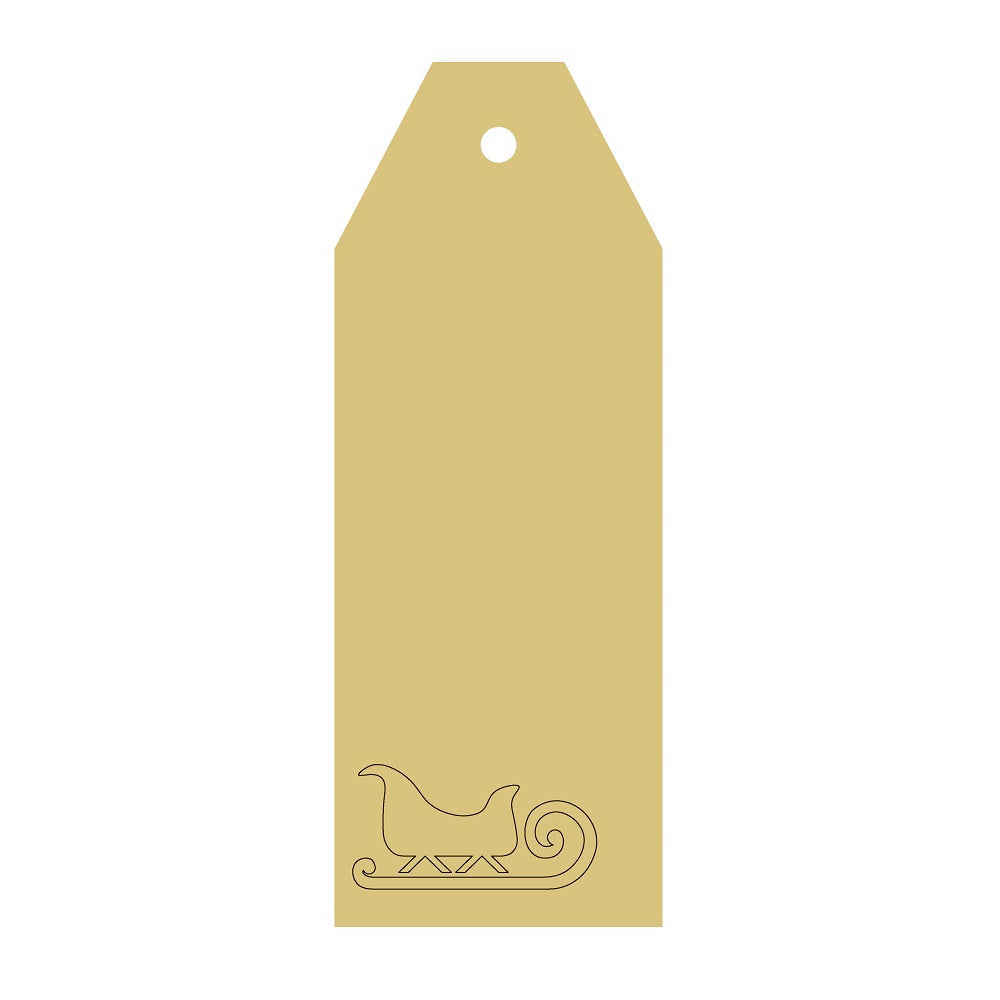 Design By Line Tag MDF Cutout Sleigh Silhouette - Unfinished For DIY