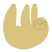 Design By Line Sloth MDF Cutout Silhouette Lying On Back - Unfinished For DIY