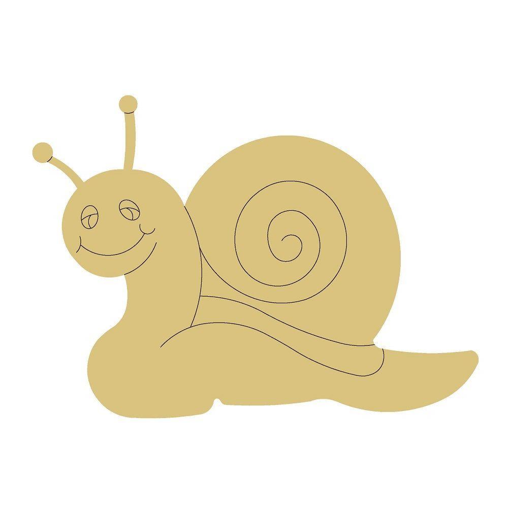 Design By Line Snail MDF Cutout Line Art Silhouette - Unfinished For DIY