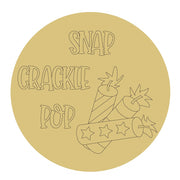Design By Line Round FireWorks MDF Cutout Snap Crackle Pop - Unfinished For DIY