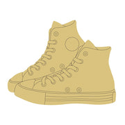 Design By Line Shoe MDF Cutout High-Top Sneakers Silhouette - Unfinished For DIY