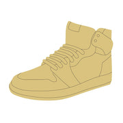Design By Line Shoe MDF Cutout High-Top Sneaker Silhouette - Unfinished For DIY