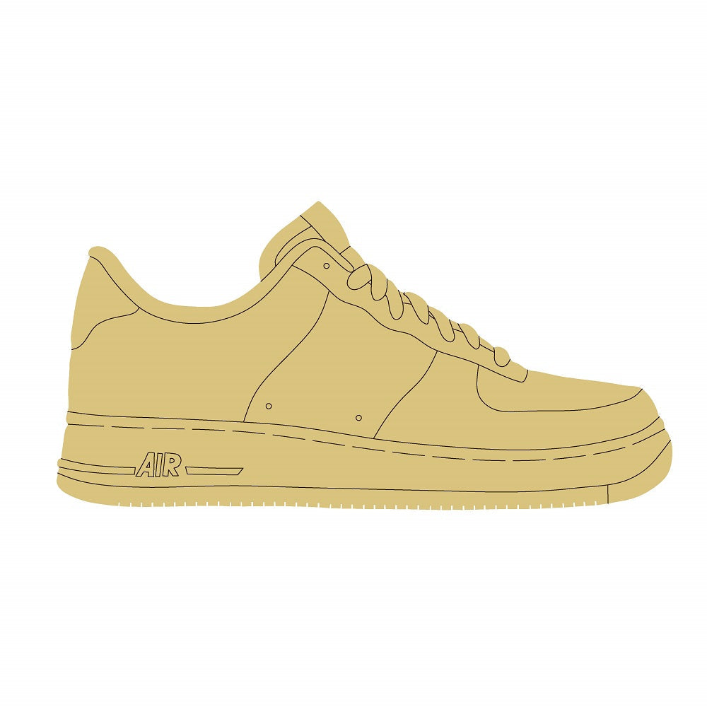Design By Line Shoe MDF Cutout Sneaker Silhouette - Unfinished For DIY