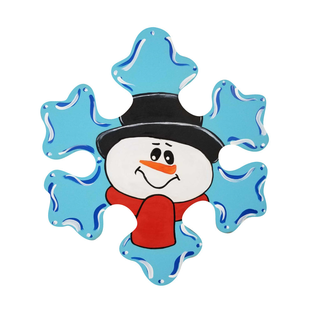 Design By Line Snowflake MDF Cutout Smiling Face With Top Hat - Unfinished For DIY