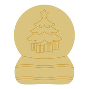 Design By Line Snow Globe MDF Cutout Christmas Tree With Presents - Unfinished For DIY