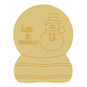 Design By Line Snow Globe MDF Cutout Let It Snow Snowman - Unfinished For DIY