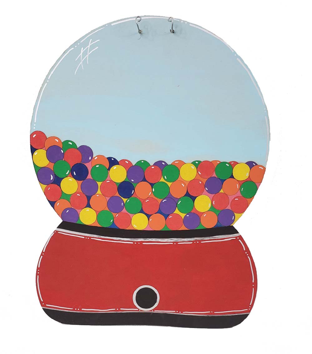 Design By Line Snow Globe MDF Cutout Gum Balls - Unfinished For DIY