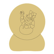 Design By Line Round MDF Cutout Snowman Snowglobe - Unfinished For DIY