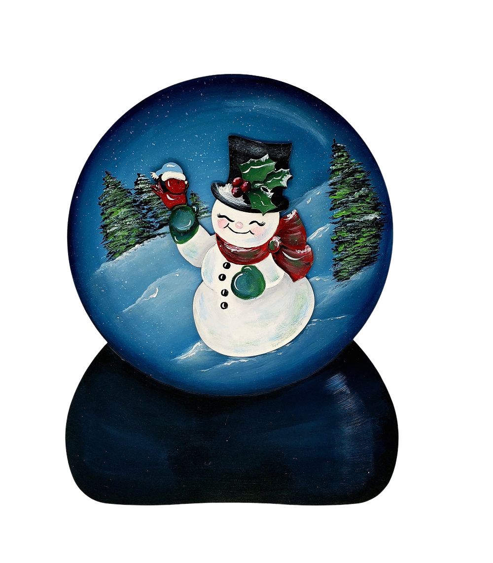 3D Snowman MDF Cutout Snow Globe - Unfinished For DIY