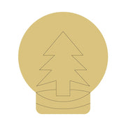 Design By Line Round MDF Cutout Christmas Tree Snow Globe - Unfinished For DIY