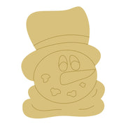 Design By Line Snowman MDF Cutout Snowman With Top Hat And Scarf - Unfinished For DIY