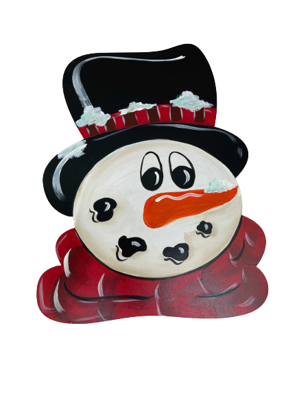 Design By Line Snowman MDF Cutout Snowman With Top Hat And Scarf - Unfinished For DIY