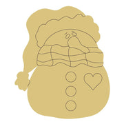 Design By Line Snowman MDF Cutout With Scarf, Heart Accent And Button Details - Unfinished For DIY