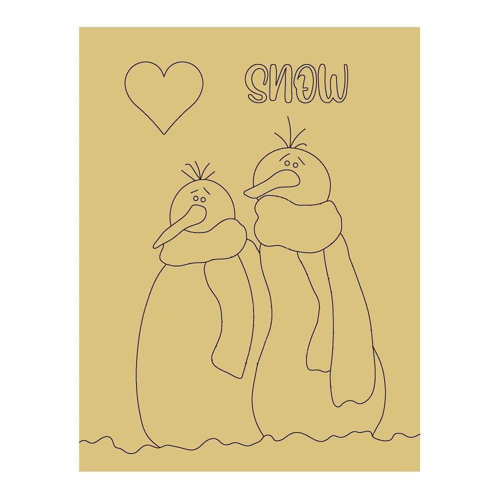 Design By Line Snowman Duo MDF Cutout Snow Heart - Unfinished For DIY