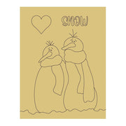 Design By Line Snowman Duo MDF Cutout Snow Heart - Unfinished For DIY