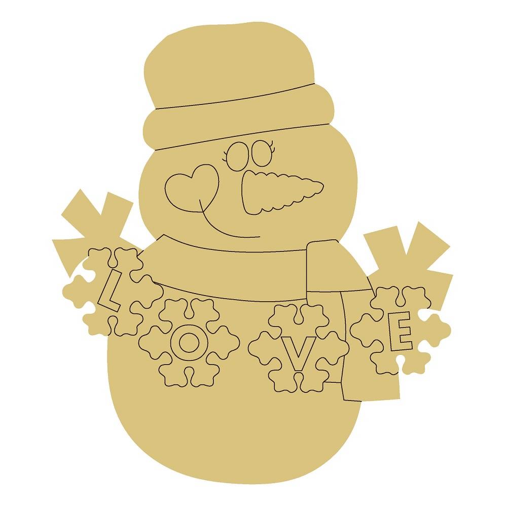 Design By Line Snowman MDF Cutout Snowflakes - Unfinished For DIY