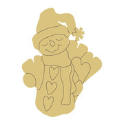 Design By Line Snowman MDF Cutout Heart Details On Coat With Scarf - Unfinished For DIY