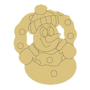 Design By Line Snowman MDF Cutout With Wreath - Unfinished For DIY