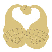 Design By Line Snowman Duo MDF Cutout Heart Shaped Hats - Unfinished For DIY