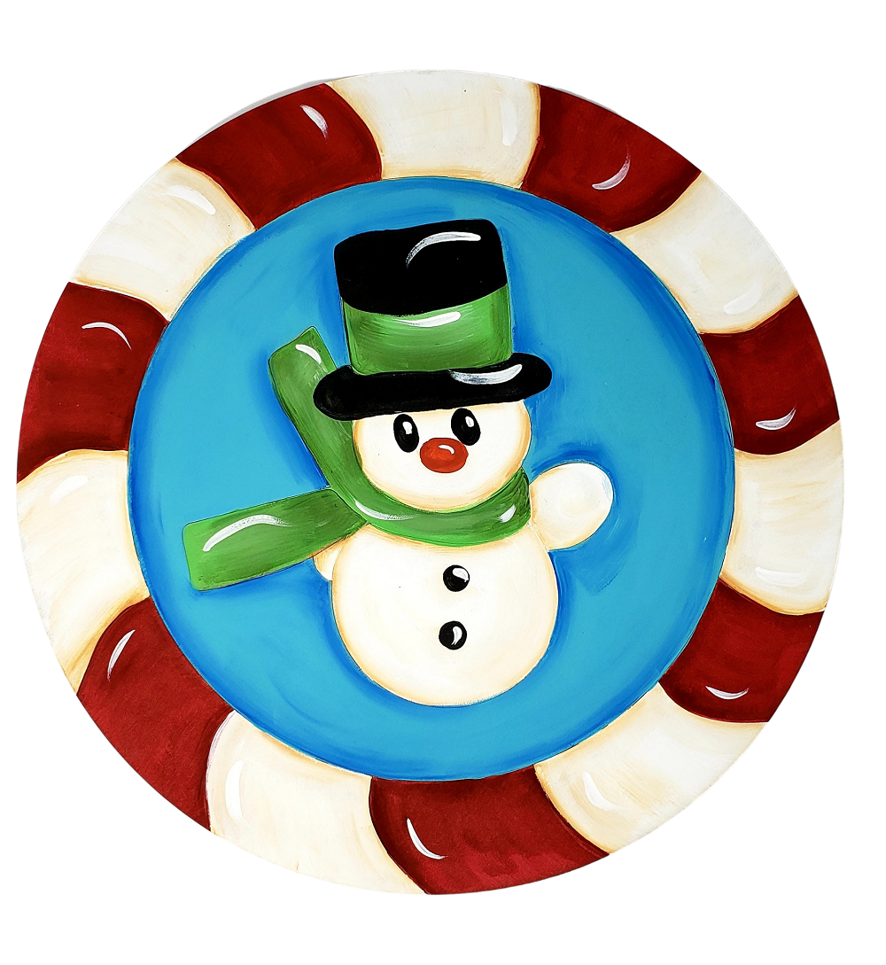 Design By Line Round MDF Cutout Snowman - Unfinished For DIY