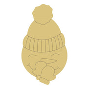 Design By Line Snowman MDF Cutout With Knit Hat And Scarf - Unfinished For DIY