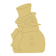 Design By Line Snowman MDF Cutout With Top Hat And Scarf - Unfinished For DIY