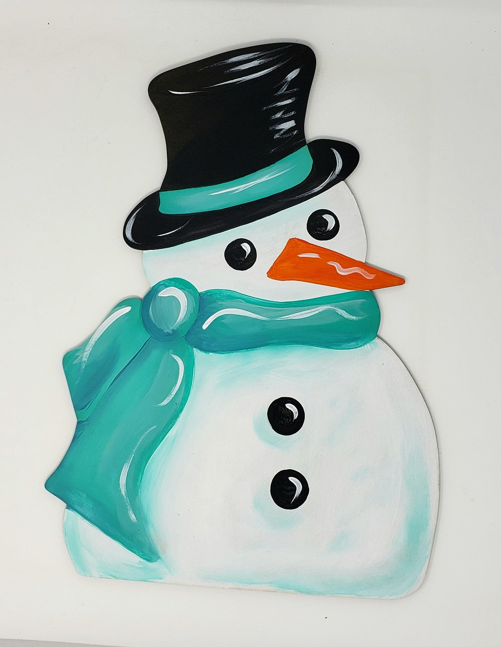 Design By Line Snowman MDF Cutout With Top Hat And Scarf - Unfinished For DIY